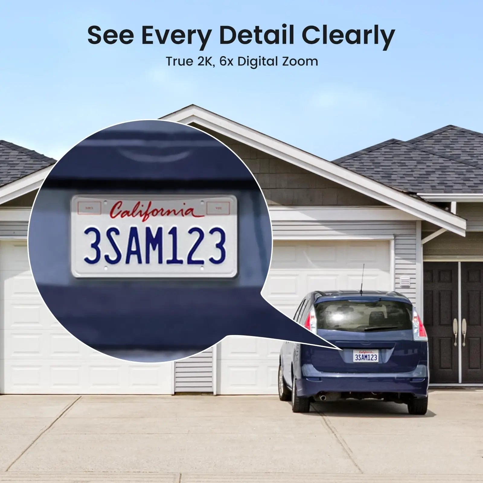 AOSU 3MP Solar Powered Wireless Home Security Smart Camera Kit - 2pk