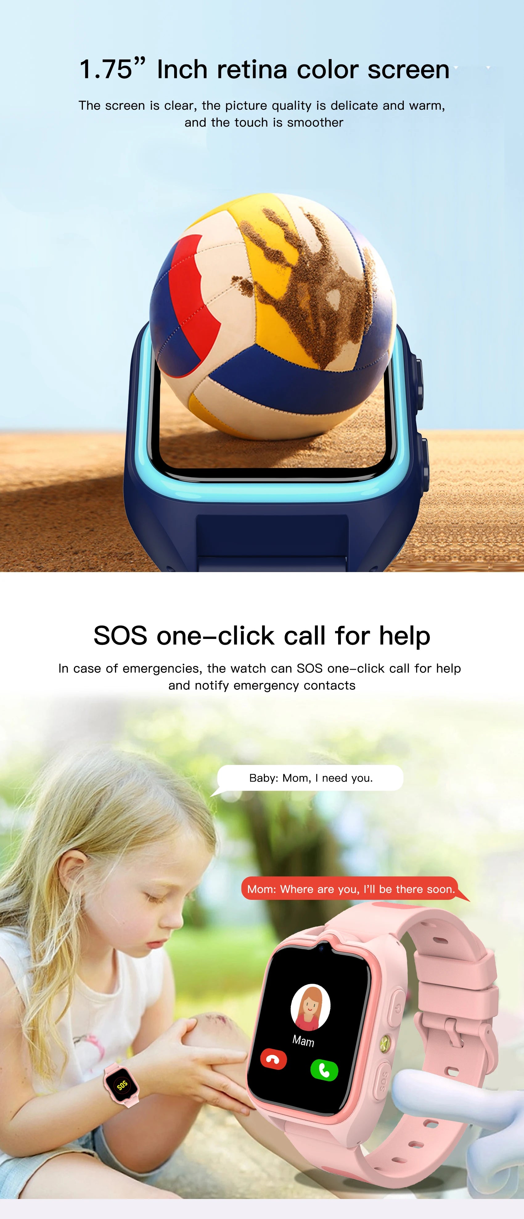 BLACKVIEW Z30 1.75" Kids Smart Watch