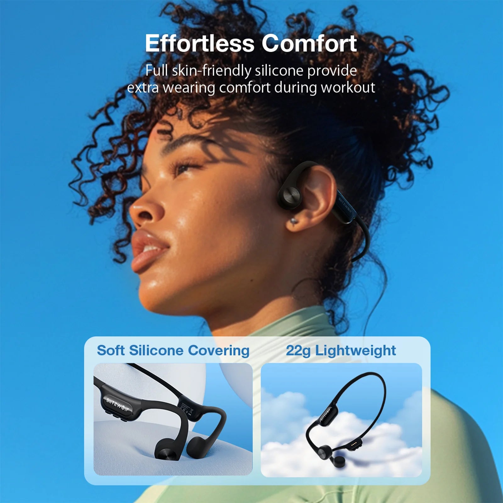 BLITZWOLF BW-BTS9 Bluetooth Wireless Bone Conduction Headphones