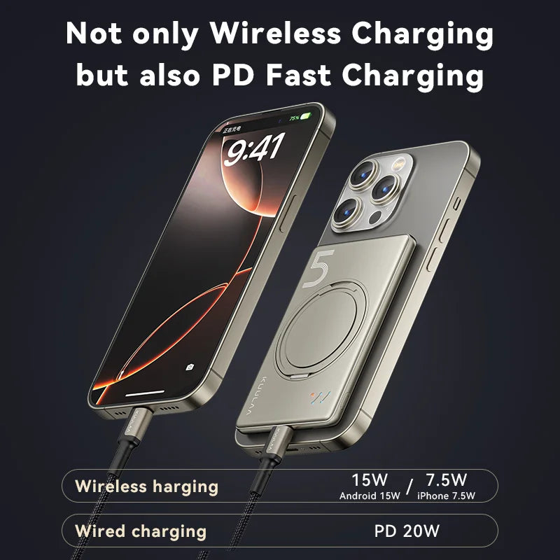 KUULAA 20W 5000mAh Magnetic Portable Charger and Power Bank