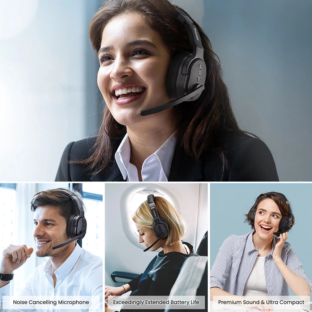MPOW E65 2in1 Bluetooth Wireless Office Headset