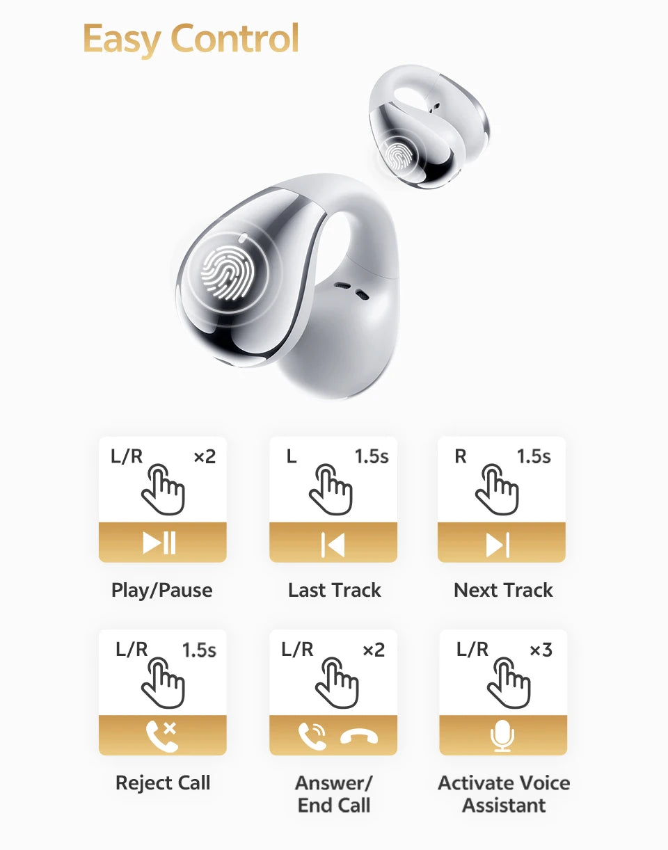 QCY Crossky C30S Clip-on Open Ear Wireless Bluetooth Earbuds