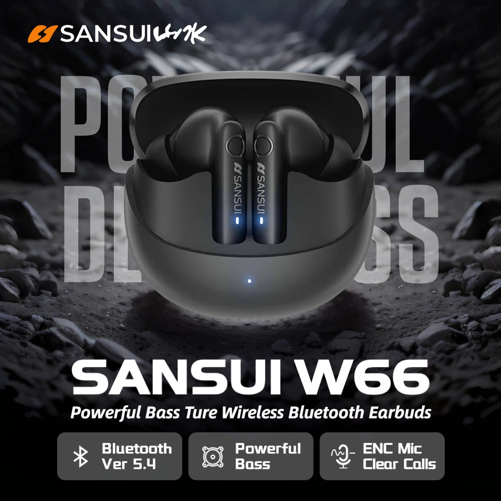SANSUI W66 TWS Bluetooth Wireless Earphones