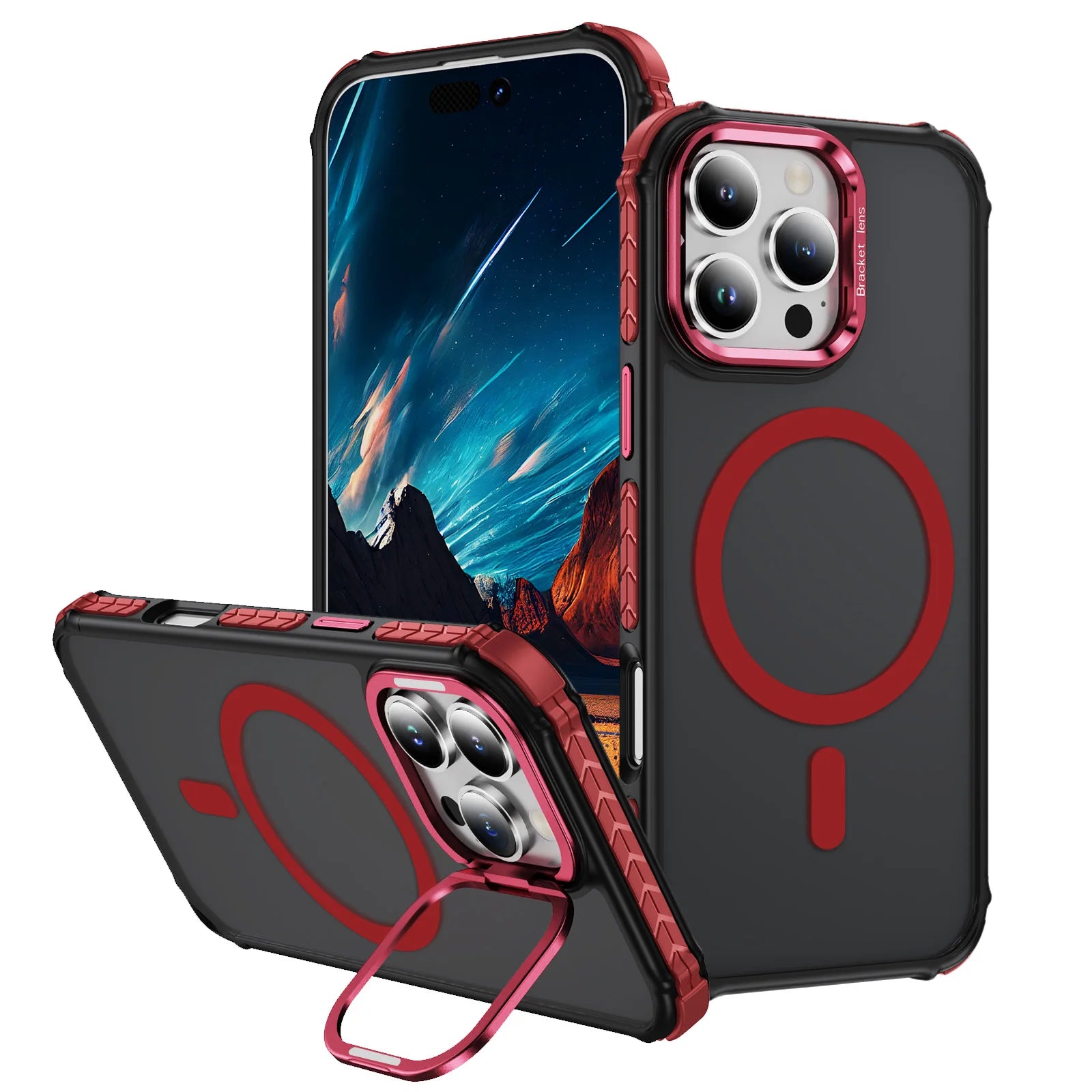 MagSafe Shockproof Armor Case for iPhone with Stand