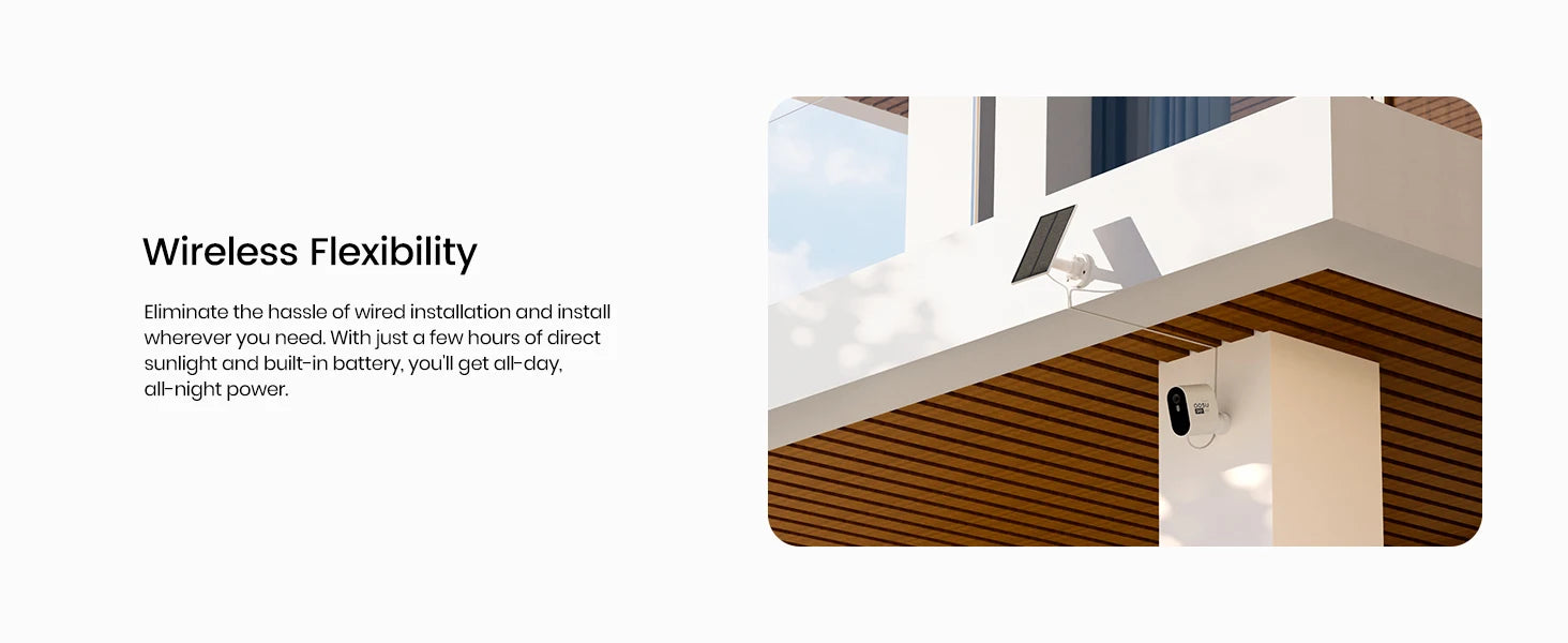 AOSU 3MP Solar Powered Wireless Home Security Smart Camera Kit - 2pk