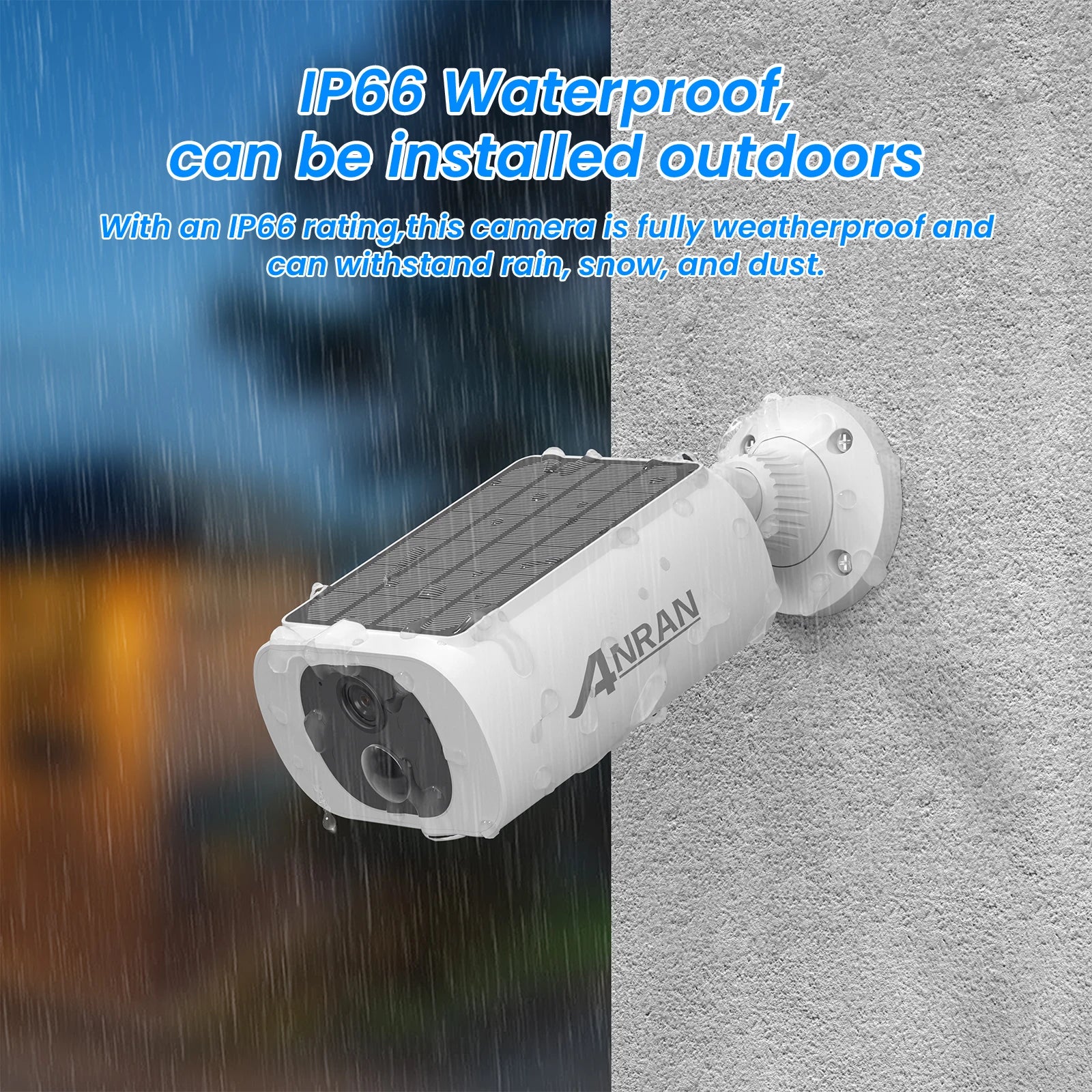 ANRAN 3MP Solar Powered Smart Home Security Camera Kit