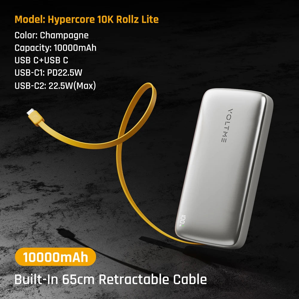 VOLTME Hypercore 10K Rollz Lite 10000mAh Portable Power Bank