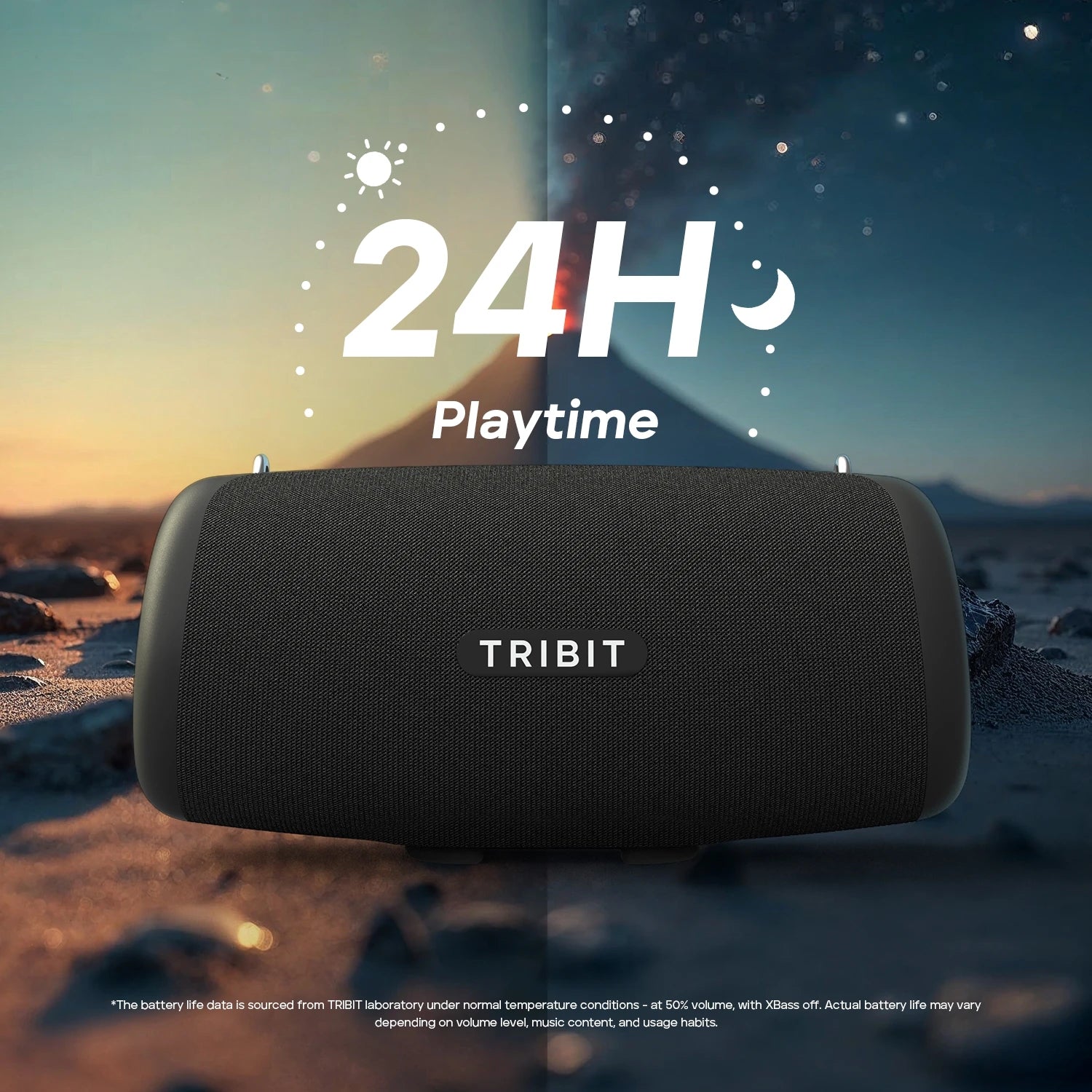 TRIBIT StormBox Lava Portable Bluetooth Speaker and Power Bank