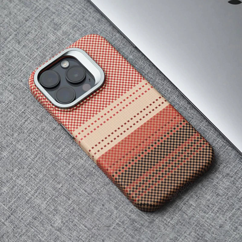 Carbon Fibre Textured MagSafe Case for iPhone with Stand