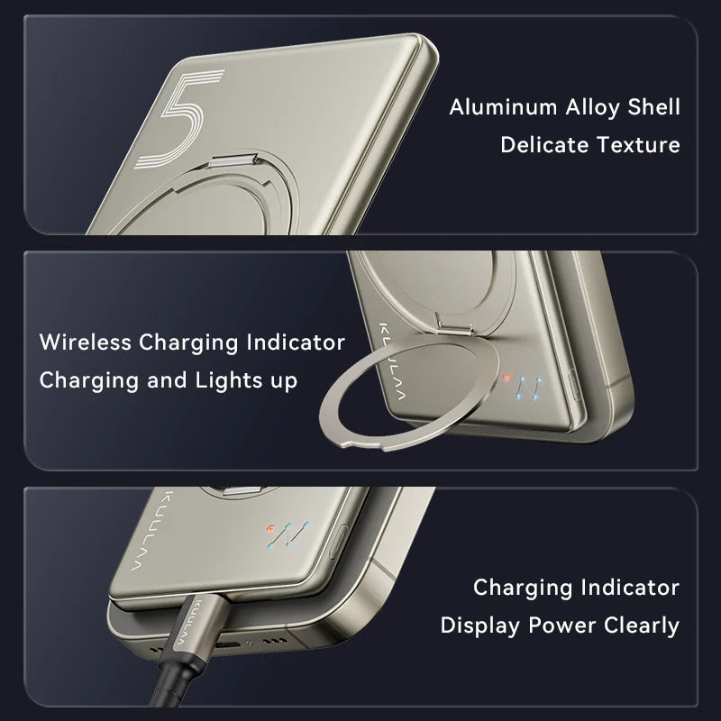 KUULAA 20W 5000mAh Magnetic Portable Charger and Power Bank