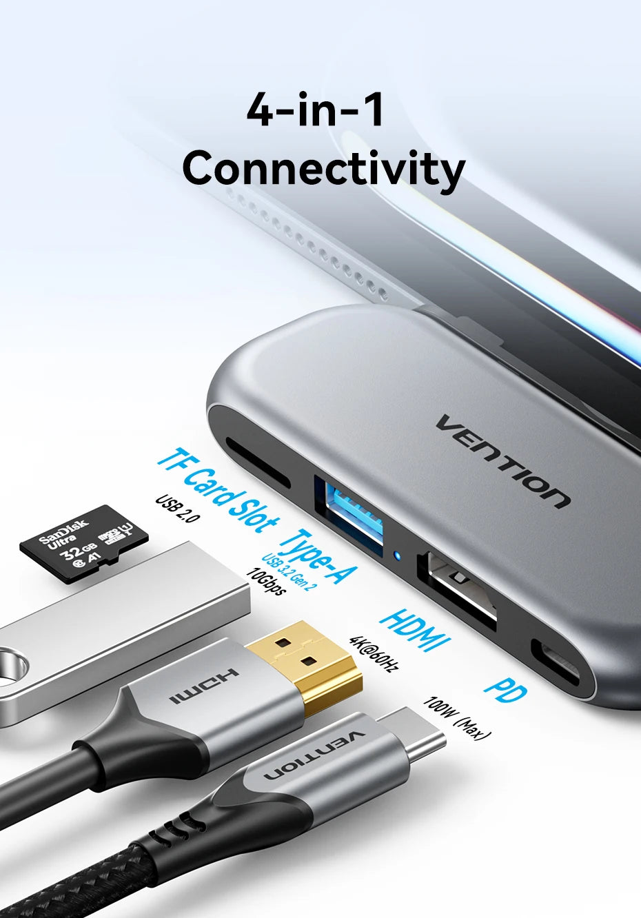 VENTION 4in1 Type-C Multiport Adapter and Docking Station