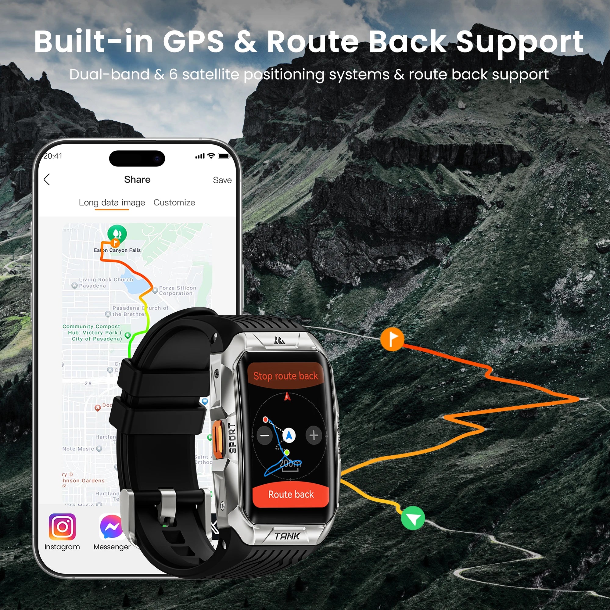 KOSPET Tank X2 Ultra 1.64" AMOLED GPS Smart Watch