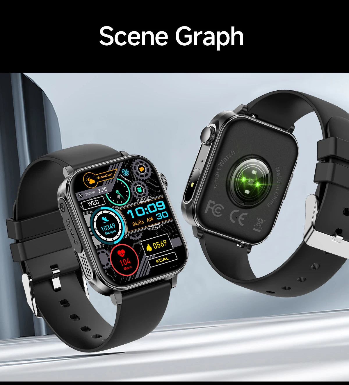 COLMI P80 1.83" HD Smart Watch with Flashlight