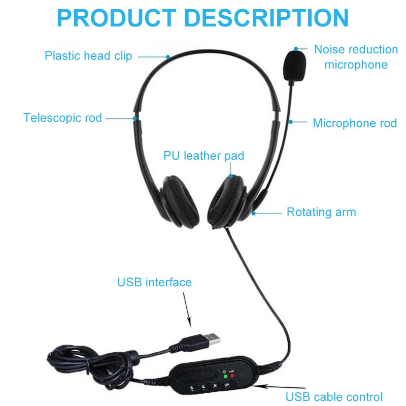 MPOW USB Wired Office Headset