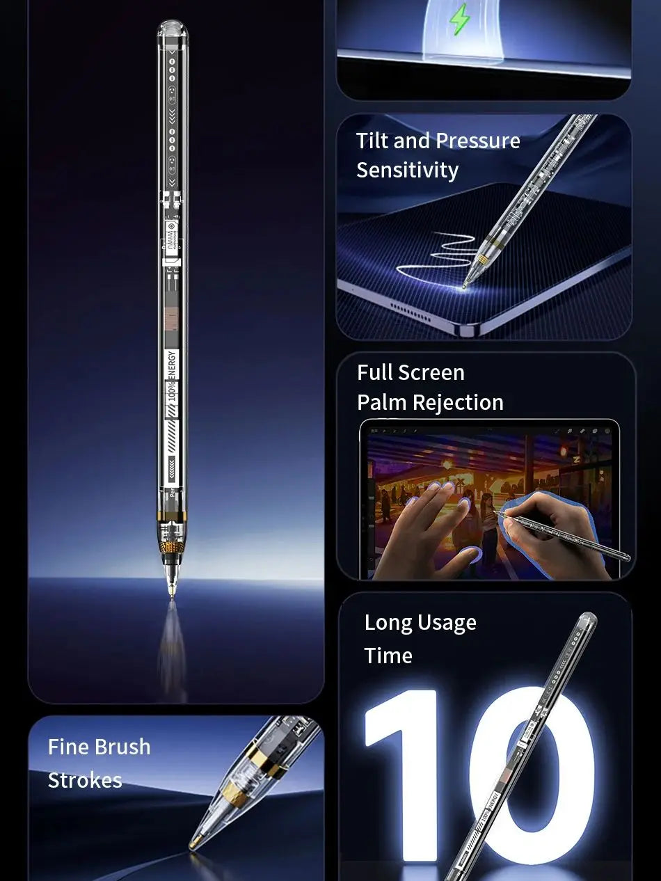 WiWU Transparent Magnetic Charging Stylus Pen for Apple iPad