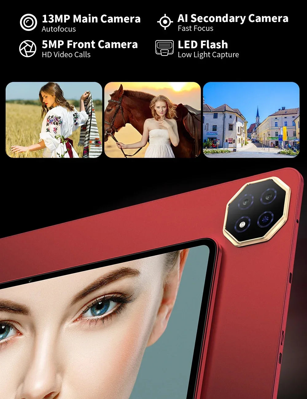 TECLAST P60 Ai 12" WiFi Android Tablet - 128GB, Red