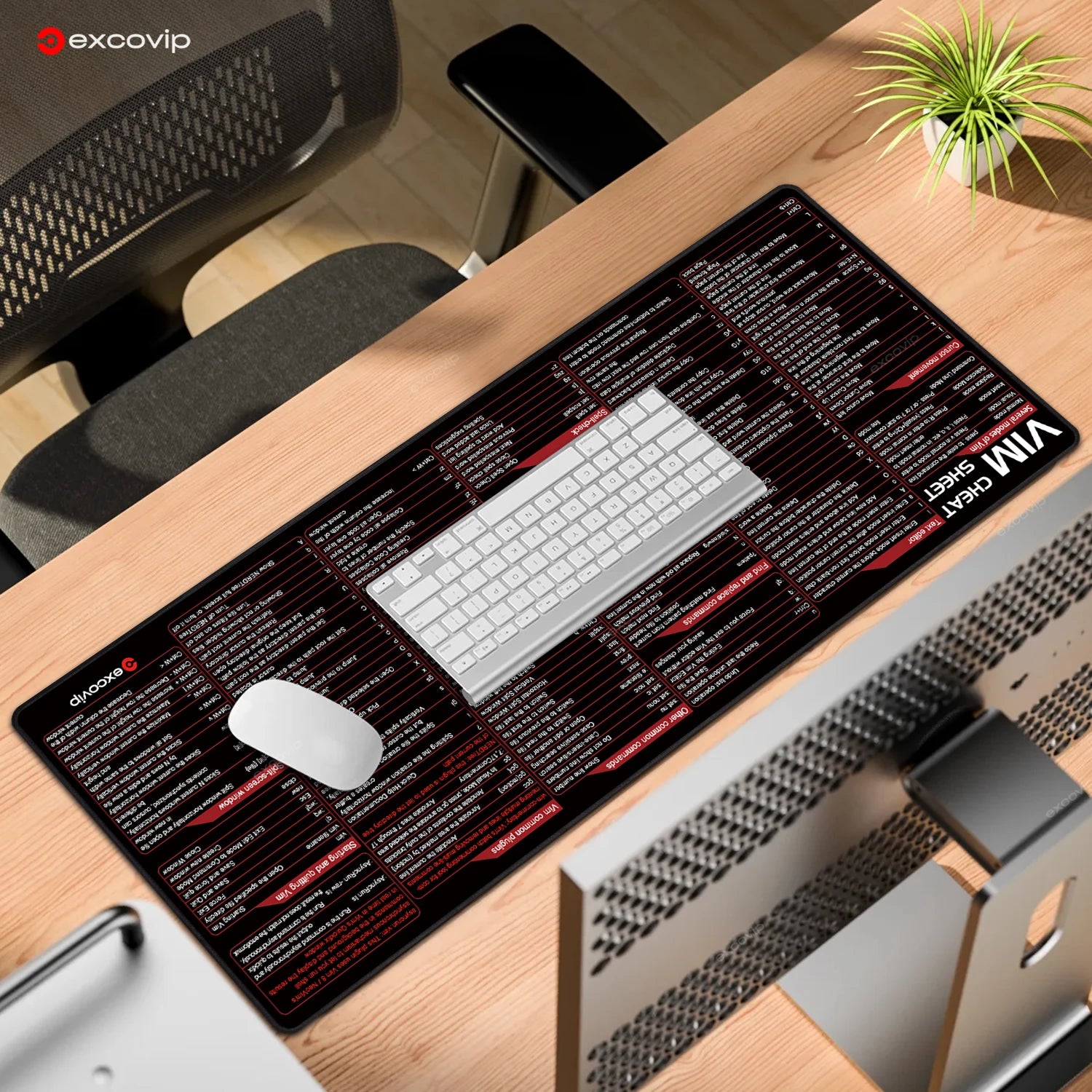 EXCO Non-Slip VIM Cheat Sheet Desk Mat & Gaming Pad