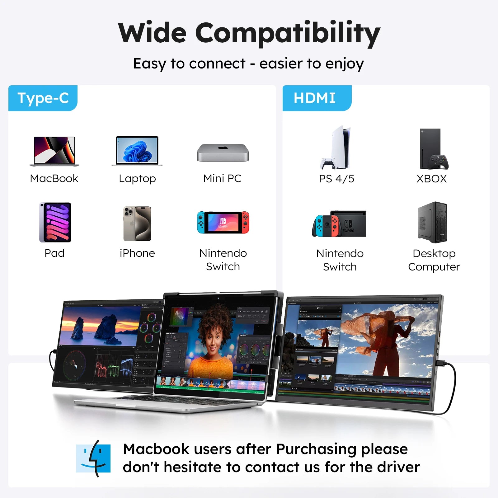 DOPESPLAY Full HD 15.6" Portable Monitor and Laptop Screen Extender