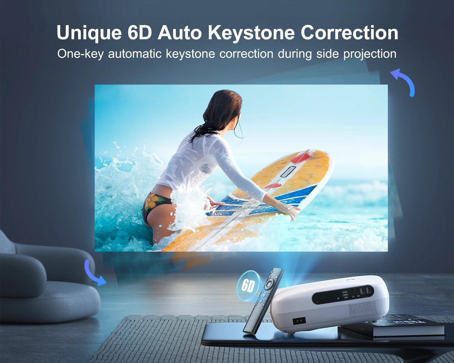 WiMius 15000 Lumens Portable Bluetooth Home Cinema Projector