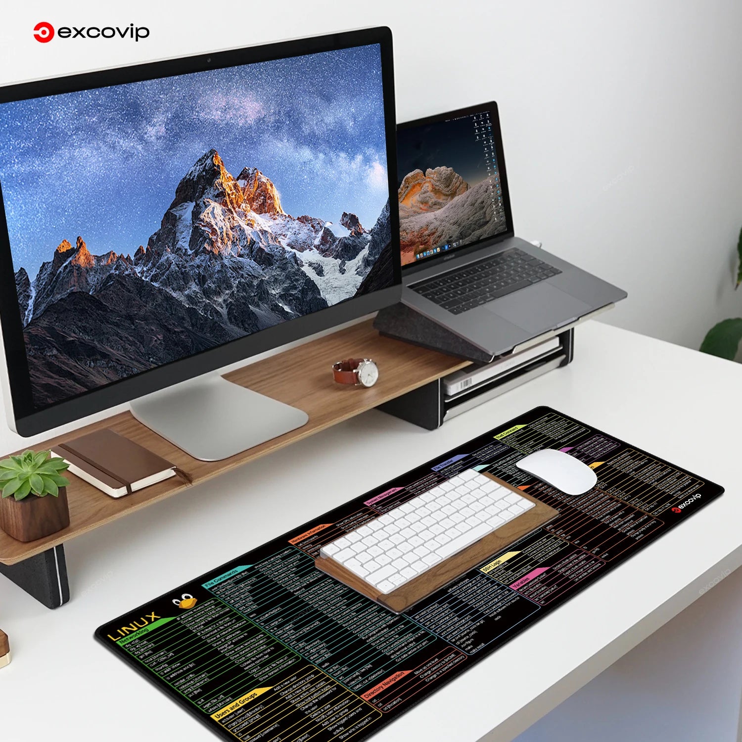EXCO Non-Slip Linux Commands Desk Mat & Gaming Pad