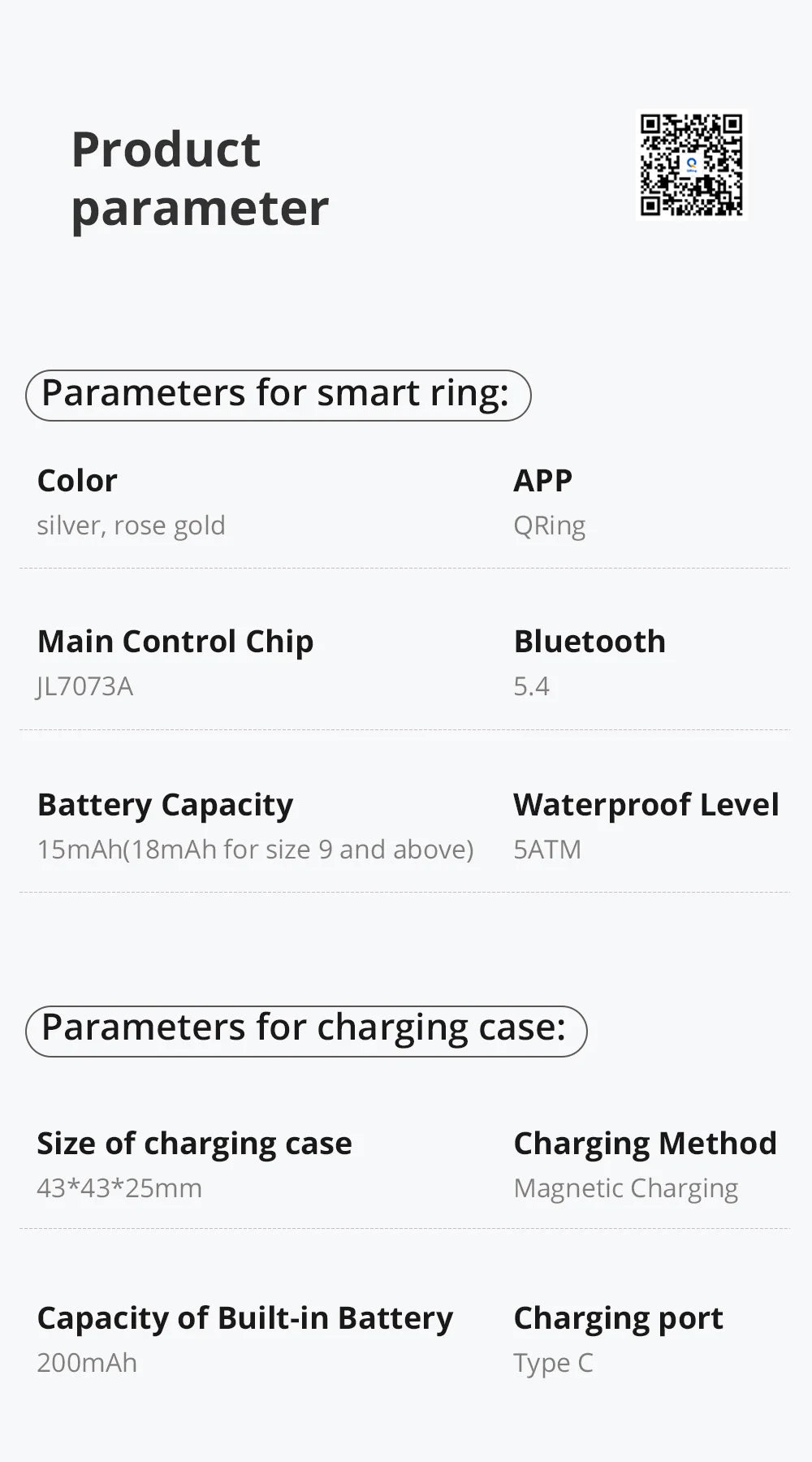 COLMI R07 Smart Ring with Charging Case