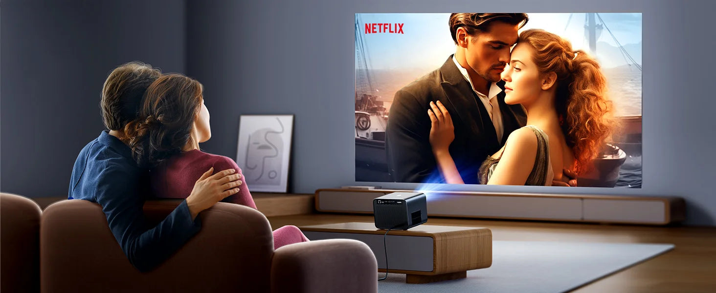 WiMius 30000 Lumens 4k Portable Bluetooth Home Cinema Projector