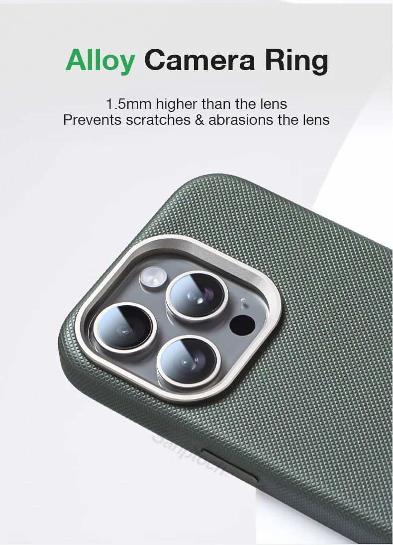 Leather Textured MagSafe Shockproof Case for Apple iPhone