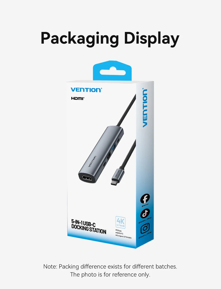 VENTION 5in1 Multiport Adapter and Docking Station