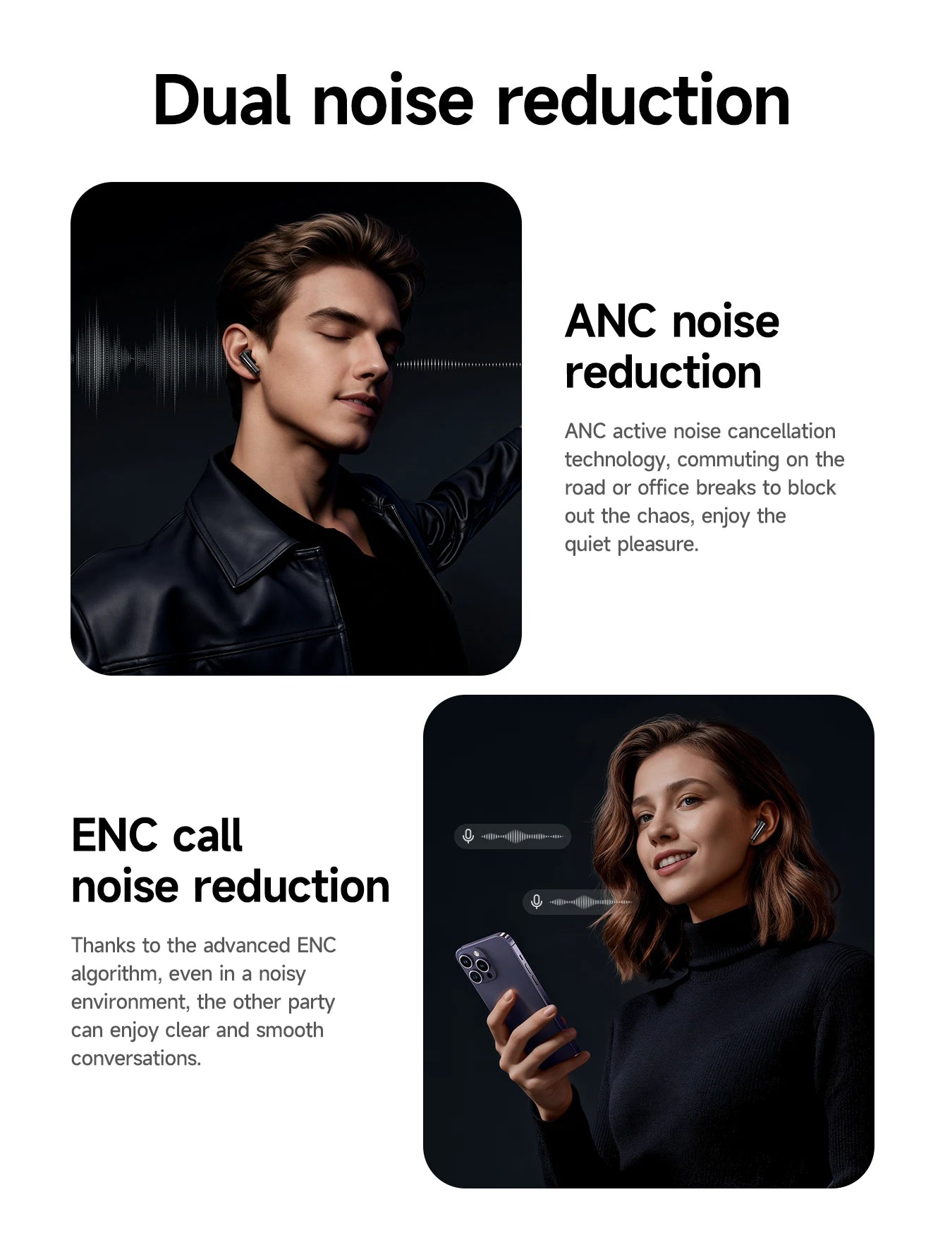 HOCO EQ34 Plus Noise Cancelling Bluetooth Wireless Earbuds