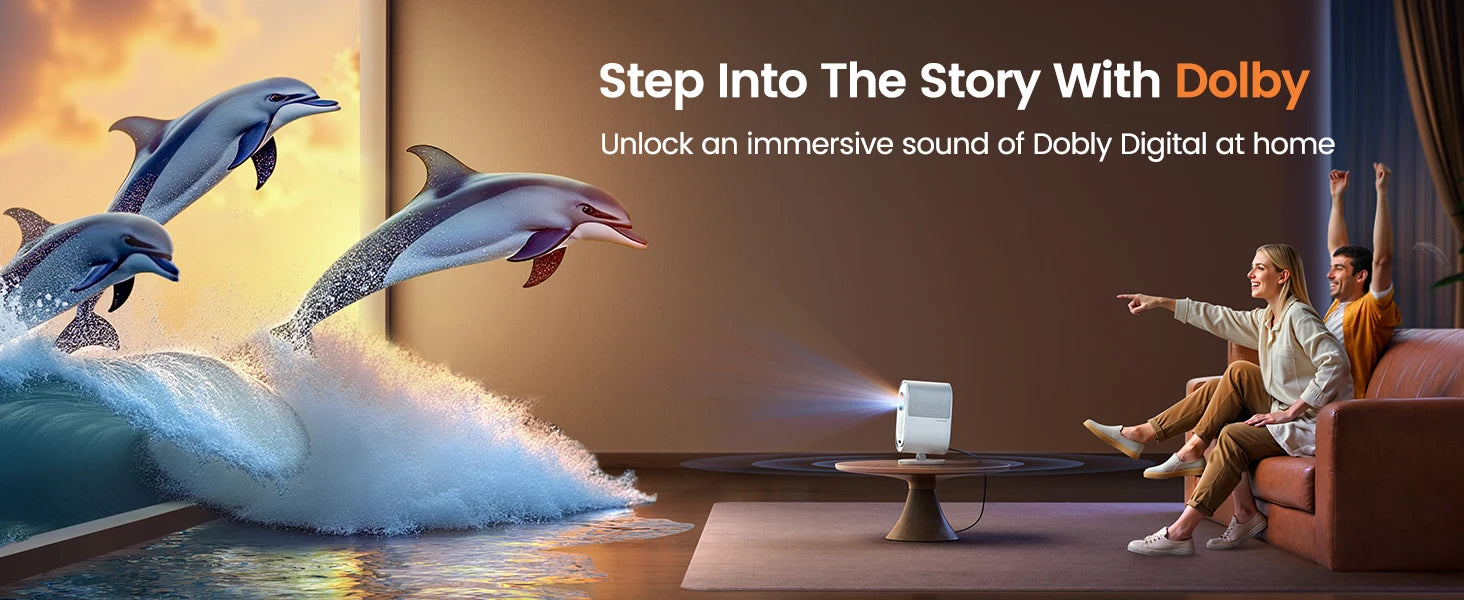 WiMius 30000 Lumens 4k Mini Portable Bluetooth Home Cinema Projector