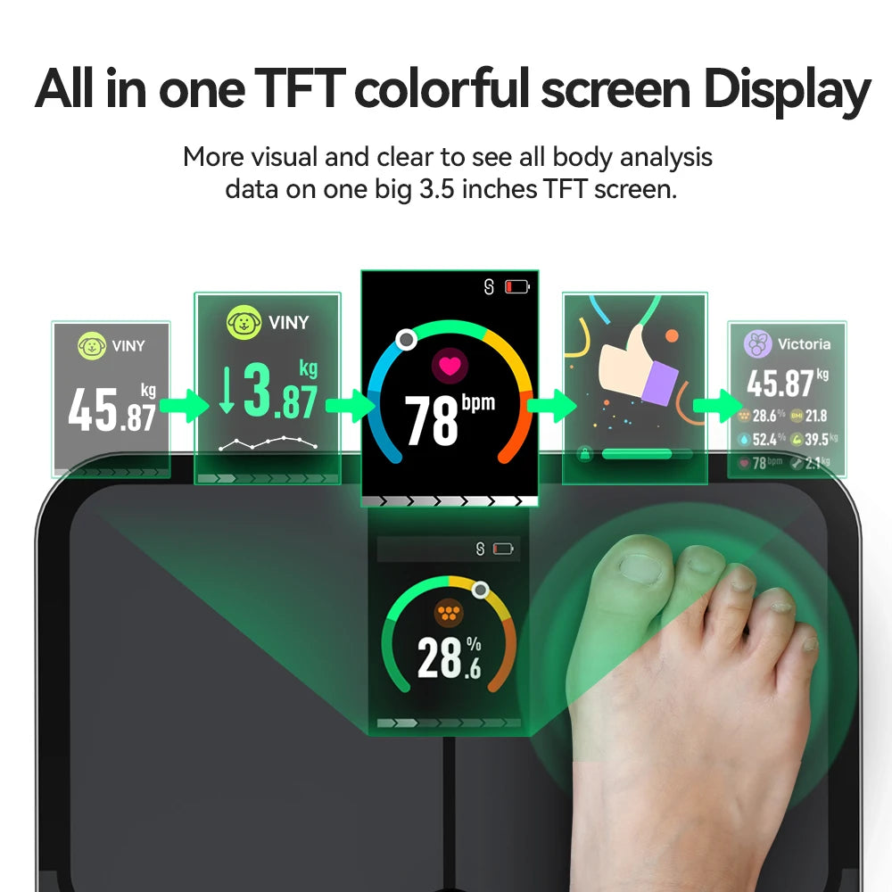 FITDAYS Bluetooth Smart Body Scales - Grey