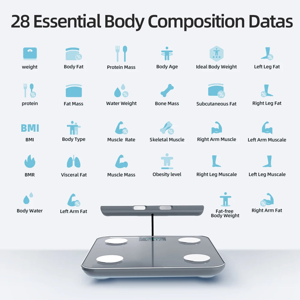 FITDAYS FG2211LB Bluetooth Smart Body Scales - Grey