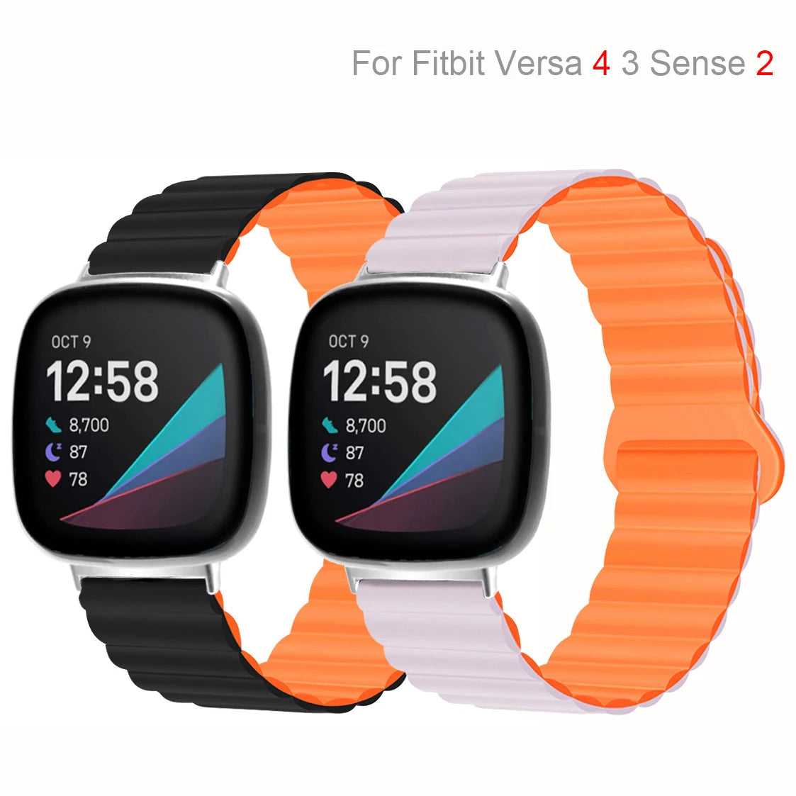 Magnetic Silicone Strap for Fitbit Versa 3 4 Watch