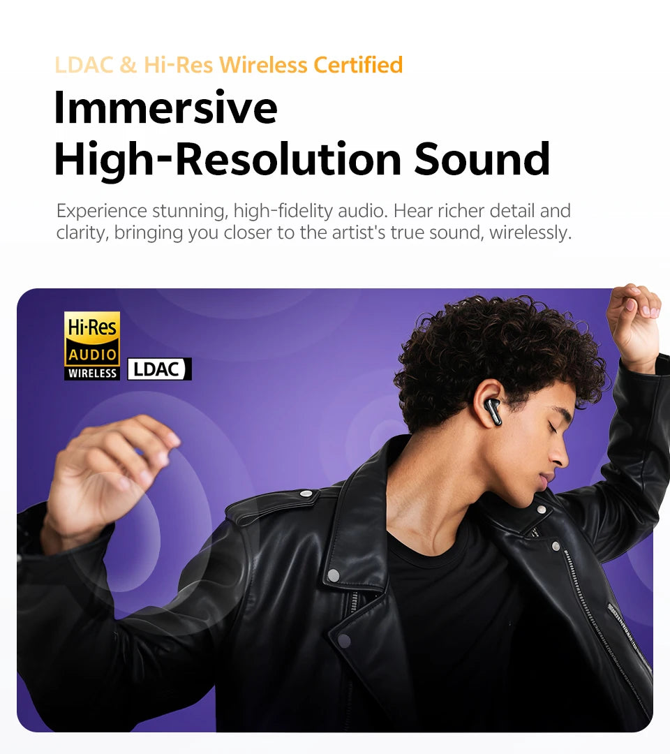 QCY MeloBuds N70 Adaptive Noise Cancelling Bluetooth Wireless Earphones