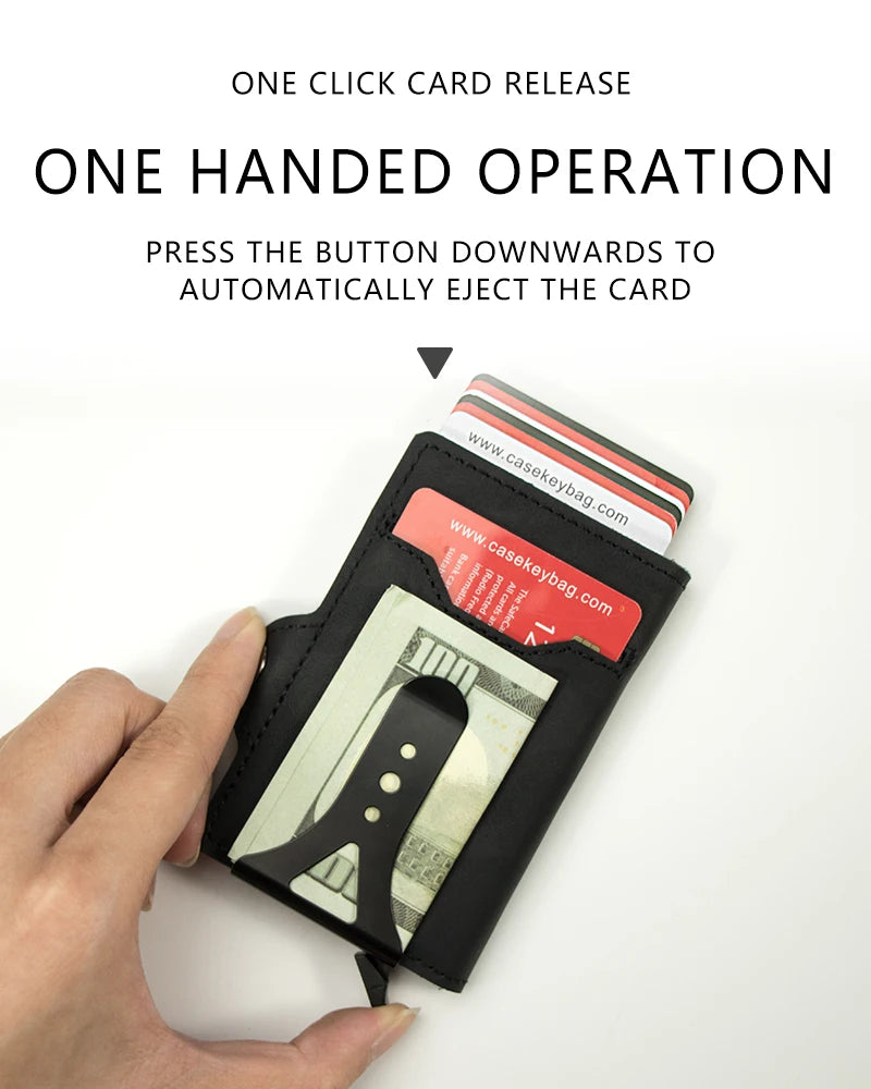 Smart Click Wallet CASEKEY Multifunctional Smart Wallet with RFID Blocking & Cash Clip ...