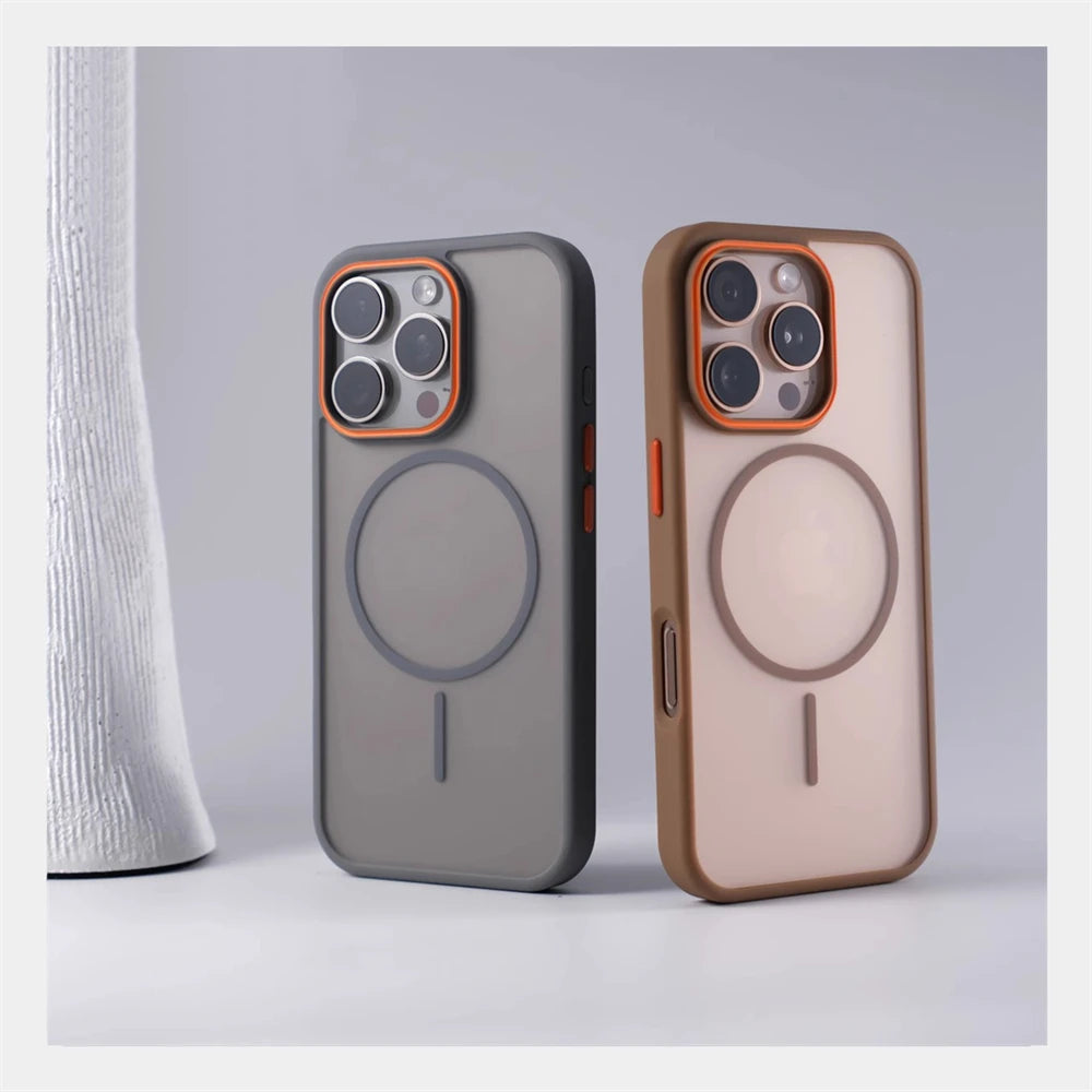 Frosted Translucent Magnetic Case for Apple iPhone