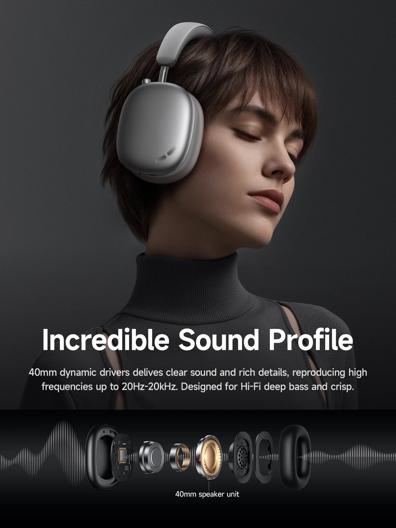 HOCO W63 Noise Cancelling Bluetooth Wireless Headphones