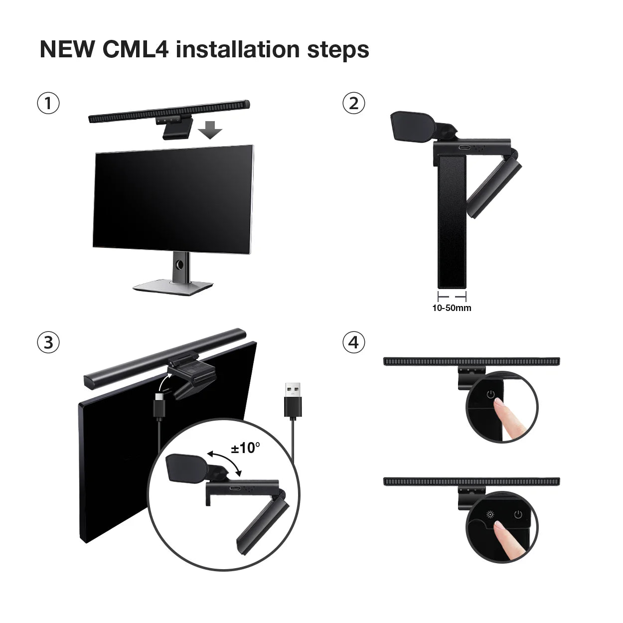 BLITZWOLF BW-CML4 RGB Computer Monitor Screen Light