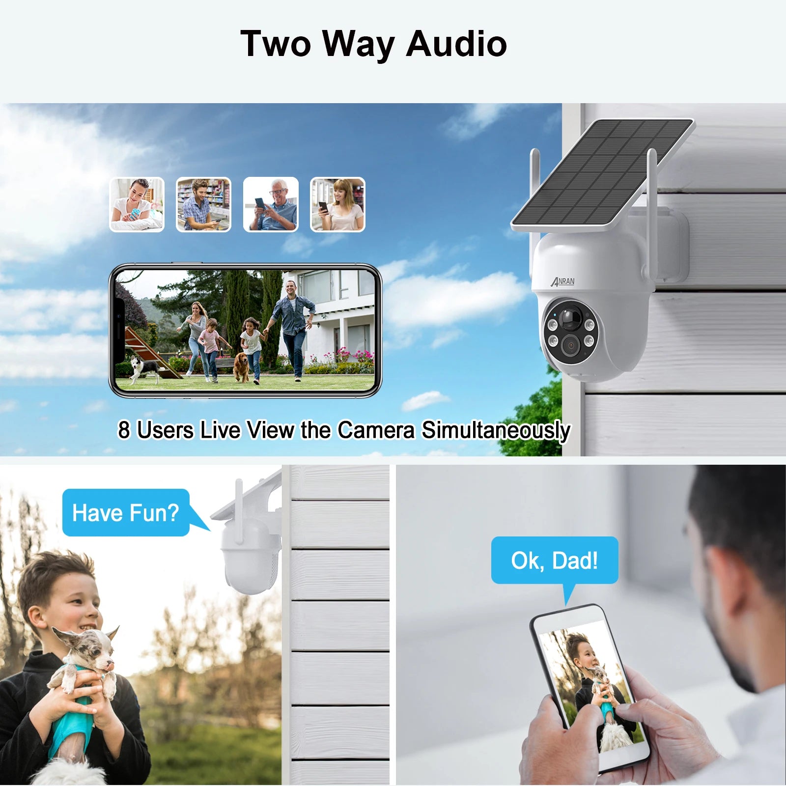 ANRAN 3MP/5MP Solar Powered Smart Home Security Camera