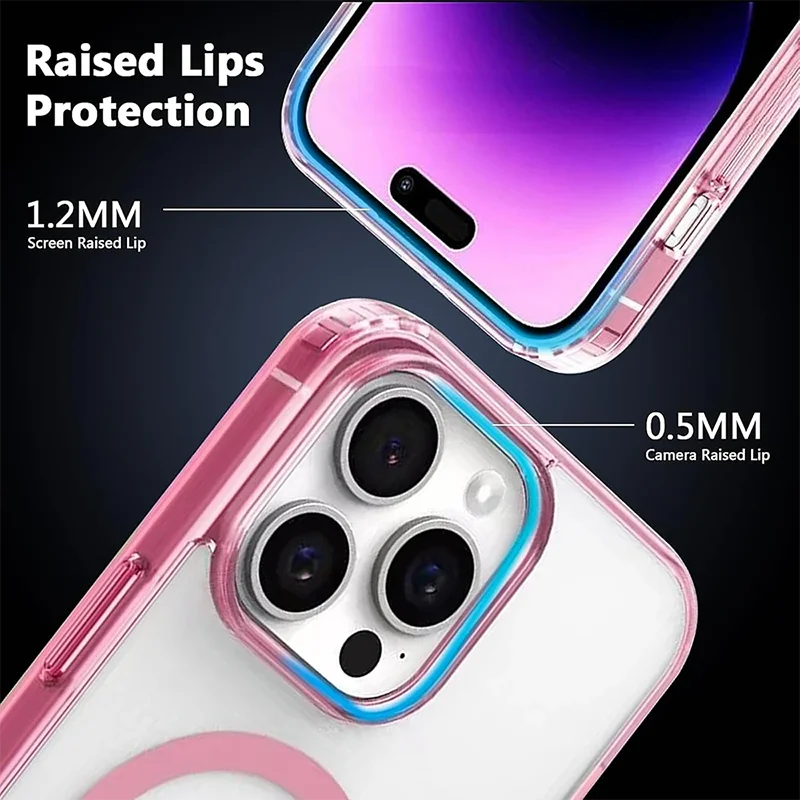 Transparent MagSafe Hybrid Matte Case for iPhone