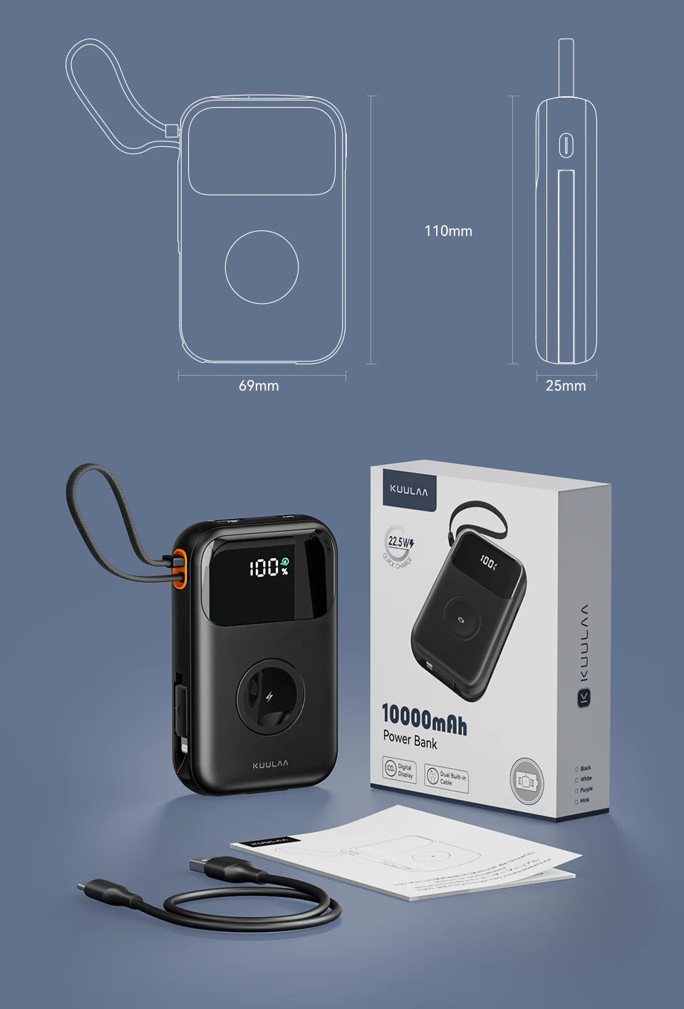 KUULAA 22.5W 10000mAh Portable Charger and Power Bank
