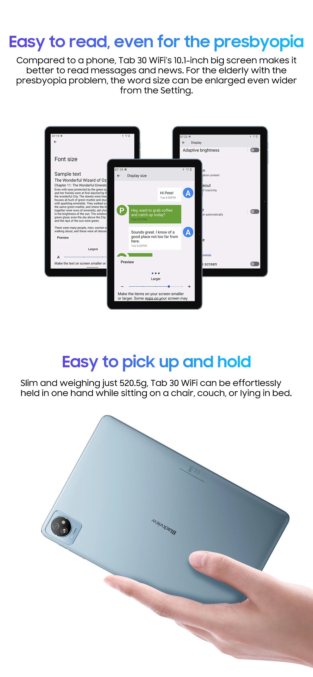 BLACKVIEW Tab 30 WiFi 10.1" HD Android Tablet - 64GB