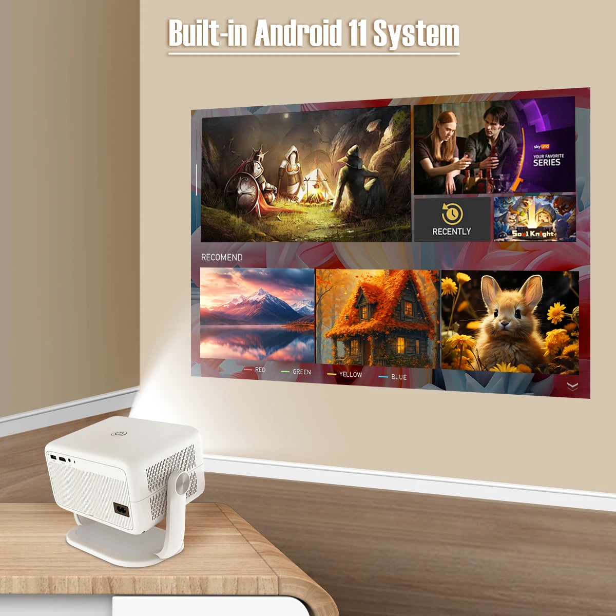 MAGCUBIC L018 Portable Bluetooth Home Cinema Projector