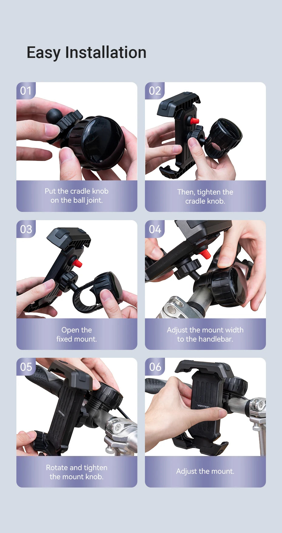 VENTION Universal Adjustable Bike Phone Mount