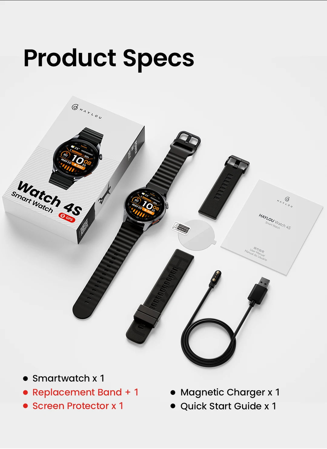 HAYLOU Watch 4S 1.43" AMOLED GPS Smart Watch