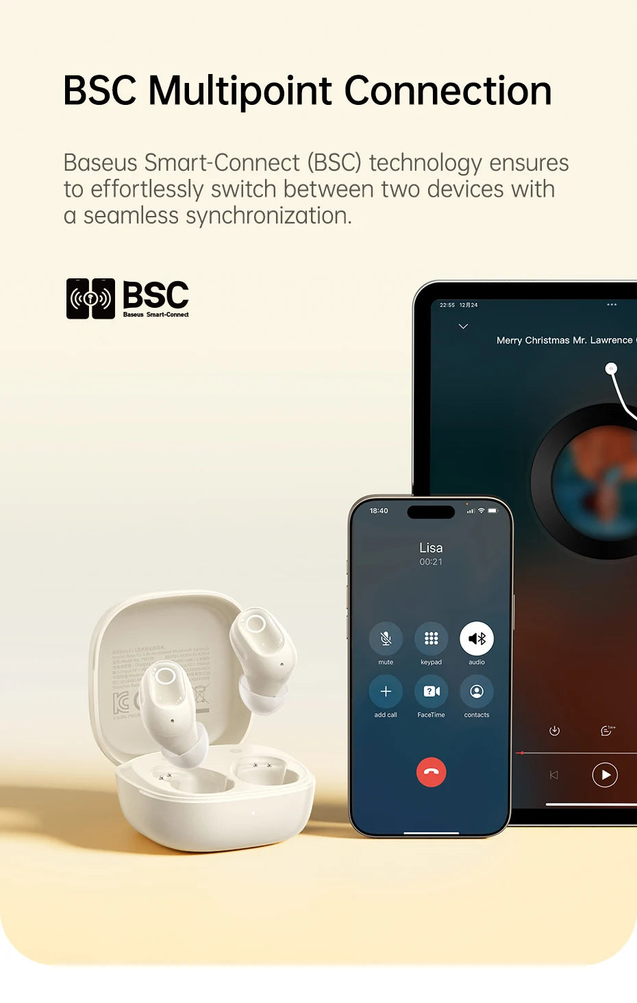 BASEUS Bass BD1 Bluetooth Wireless Earbuds