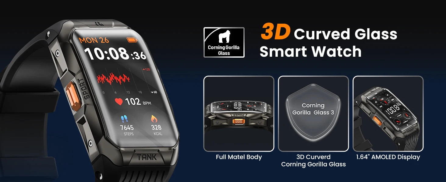 KOSPET Tank X2 1.64" AMOLED GPS Smart Watch