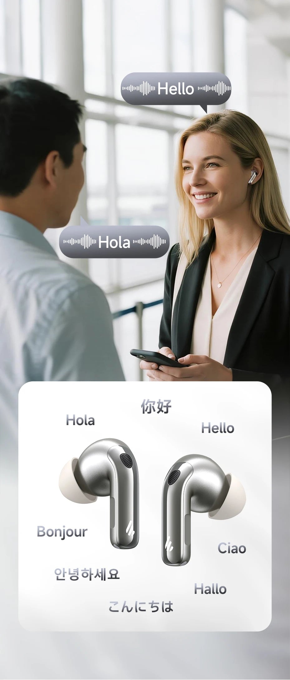 EDIFIER Evobuds Pro Noise Cancelling Bluetooth Wireless Earbuds