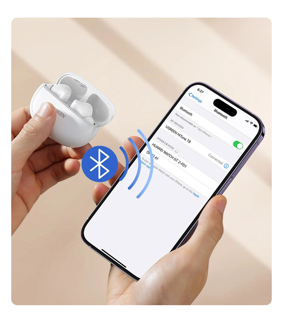 UGREEN T6s Hybrid Active Noise Cancelling Bluetooth Wireless Earbuds