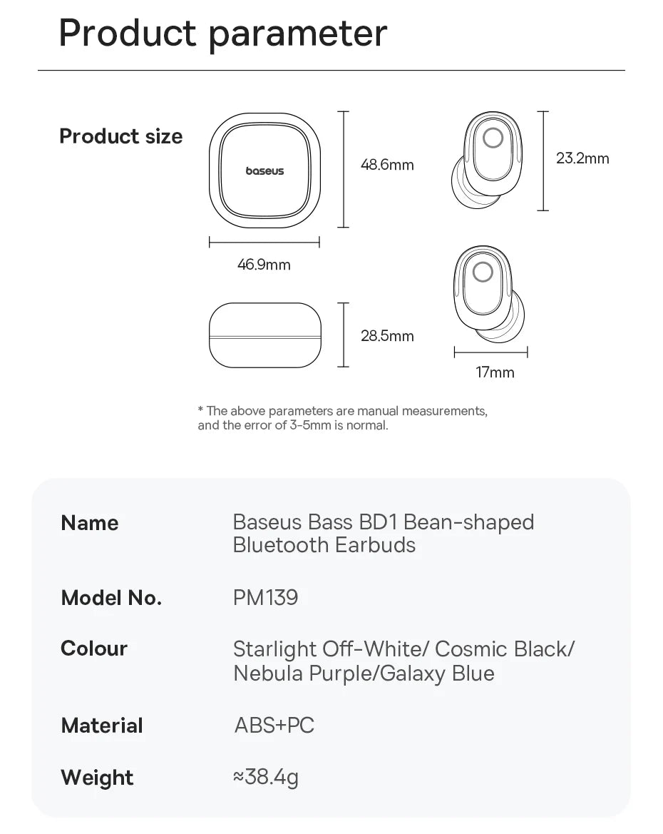 BASEUS Bass BD1 Bluetooth Wireless Earbuds